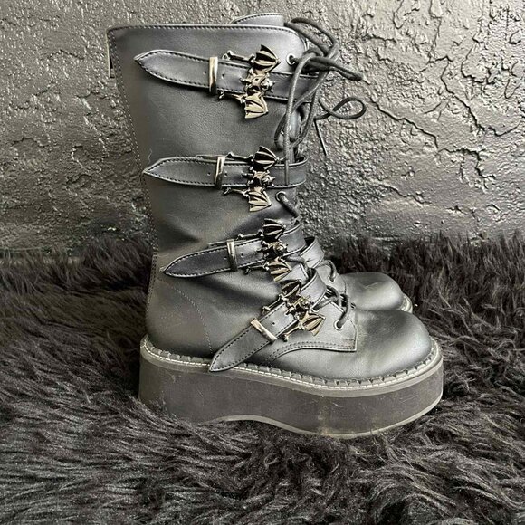 Demonia Bat Boots Emily size 7 EUC Excellent Used Condition - Picture 1 of 8